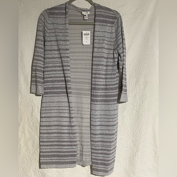 NWT Chico's Silver Duster Chico Size 1 - Picture 1 of 4